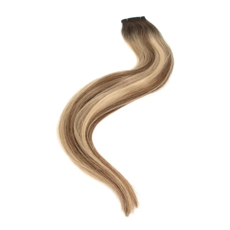 Blond mix highlights weft hairextensions van Chiq Human Hair