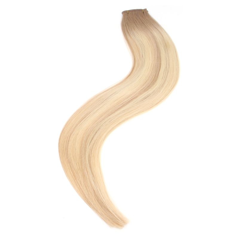 Goud lichtblond balayage weft hairextensions van Chiq Human Hair