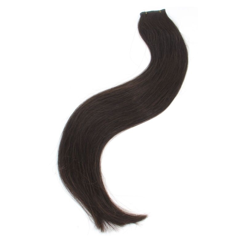 Donkerbruine weft hairextensions van Chiq Human Hair